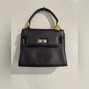 Cosci Kelly Style Black Satchel Bag original lock and key Made in Italy Small